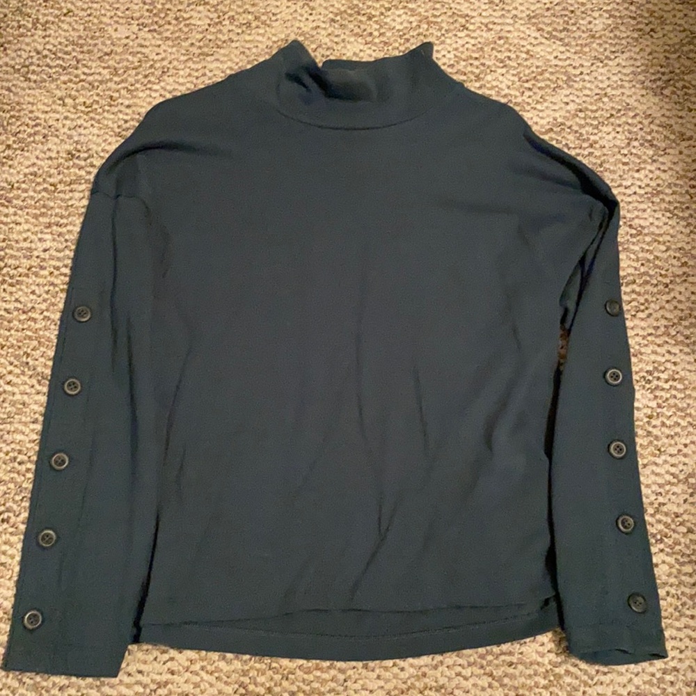 Madewell Button-Sleeve Turtleneck Top